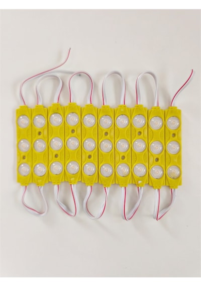 Parmak Led Lamba Amber Turuncu 3 Led 140 Lümen 12 Volt 10,lu
