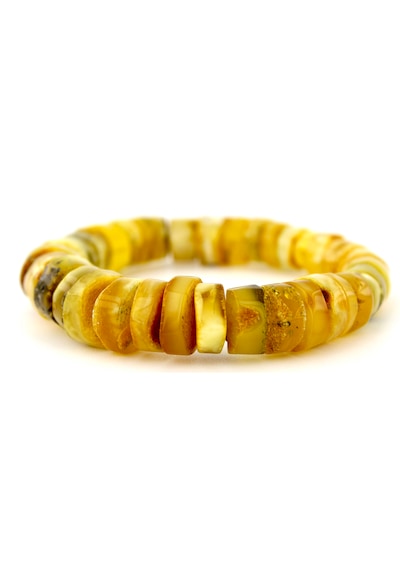 Kehribar Bileklik Amorf Tasarım Ambergold Blk23-133 Çok Renkli
