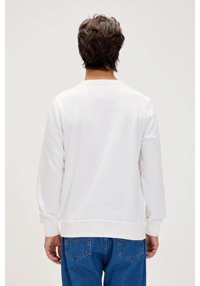 Bad Bear 24.02.12.022 Splashy Crewneck Erkek Sweatshirt Beyaz Siyah