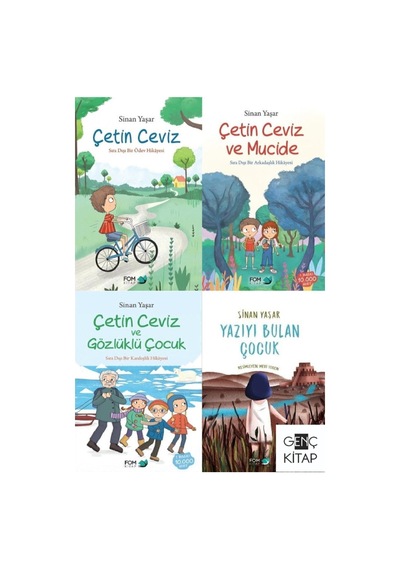Sinan Yaşar 4 Kitap Set Çetin Ceviz Mucide Gözlüklü Çocuk Yazıyı Bulan Çocuk