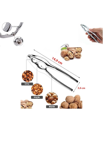 Yakut Fındık Ve Ceviz Kıracağı Pense Model Metal Küçük Kıracak Kabuklu Yemiş Vb Kıracağı 14,9cm X 3,6cm