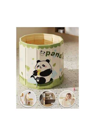 Baby Spa Panda Desenli Portatif Bebek Ve Çocuk Küveti - Katlanabilir Oyun Havuzu + Boyun Simidi