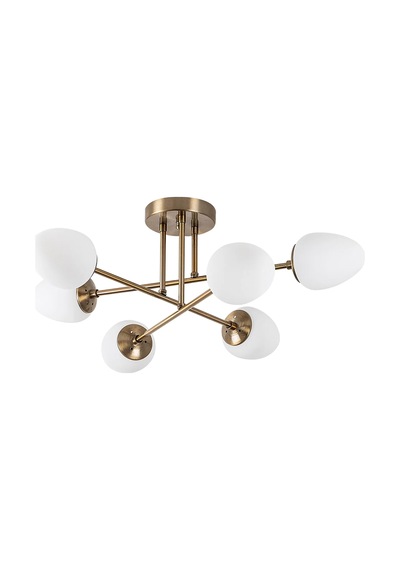 Mudo Home Perla 6'lı Gold Avize 32x81 Cm Beyaz