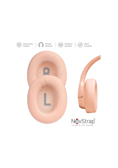 Novstrap Jbl Tune 700bt 710bt 720bt 750btnc 760nc 770nc İle Uyumlu Yedek Kulaklık Pedi Süngeri + Kafa Bandı Seti Pembe Açık