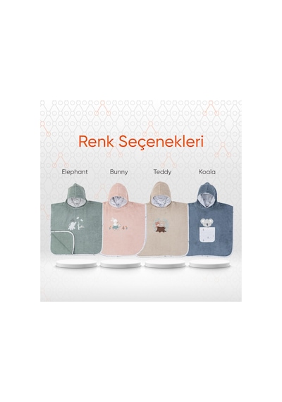 Gezenbebe Hero Kahraman Kapüşonlu Havlu Bebek Çocuk Pançosu Çok Renkli