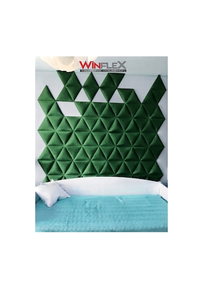 Winflex Üçgen Kumaş Kaplı Akustik Panel 40x50 Cm - 1 Adet Yeşil