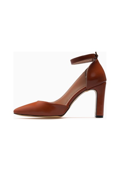 Yaşar Kaşlı Kadın Kalın Topuklu Stiletto Ayakkabı 26y Ykşk-7948 Taba