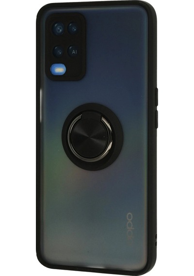Newface Oppo A54 4g Kılıf Montreal Yüzüklü Silikon Kapak Glblseme - 26 - Siyah Sıyah