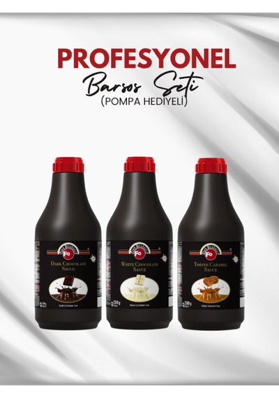 3'lü Profesyonel Barsos Avantaj Paketi Beyaz Çikolata-siyah Çikolata -toffe Karamel 3x2,5kg