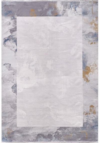 Artemis Halı Couture 00891a Gri Mavi Çerçeve Desenli İpek Halı