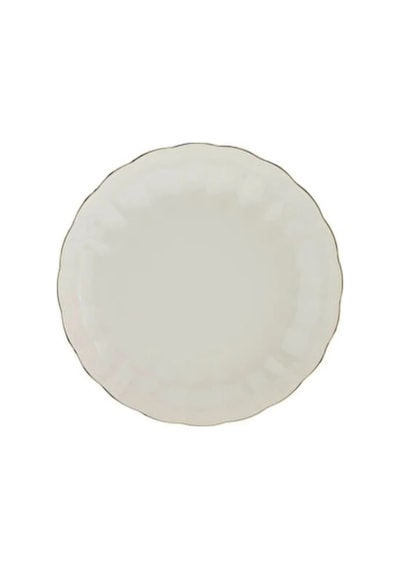 Kütahya Porselen Bone Luz Altın File Çukur Tabak 20cm 2 Li Çok Renkli