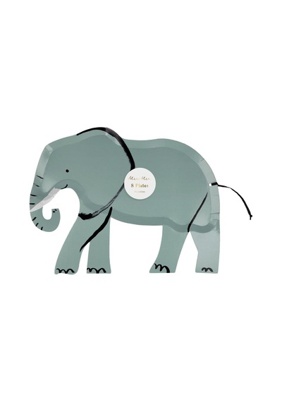 Meri Meri - Elephant Plates - Fil Tabaklar - 8'li