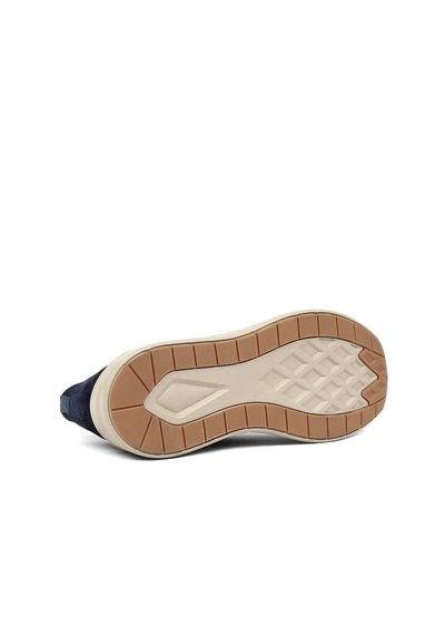 Erkek Lacivert Kalın Tabanlı Deri Sneaker