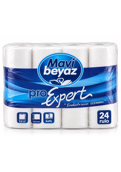 Mavi Beyaz Ev Tipi Tuvalet Kağıdı 3x24 Lü 180 Yaprak