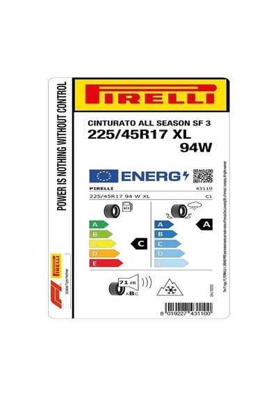 Pirelli 225/45 R17 94W XL Cınturato All Season SF 3 Dört Mevsim Lastiği 2025