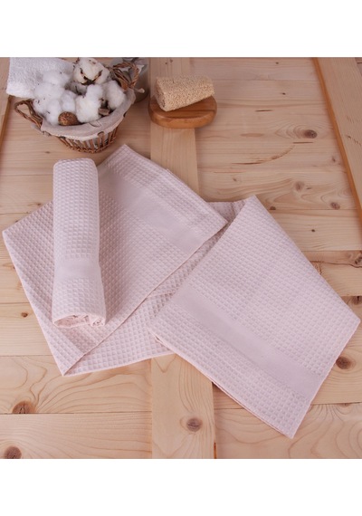 Baveno Çok Amaçlı Pike Havlu Seti 40 x 60 - 60 x 110 2'li Pembe