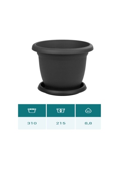 Serinova Villa Saksı Antrasit  8.8 L