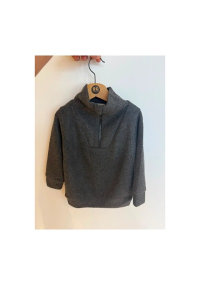 Poala Kids Selanık Yarım Fermuarlı Füme Sweat
