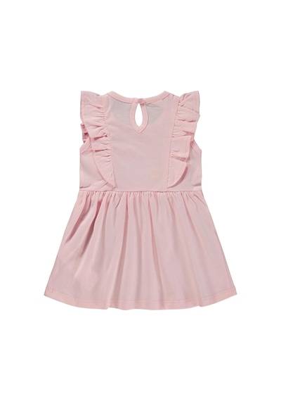 Civil Baby Kalp Baskı Çiçek 6-18 Ay Elbise - Pembe