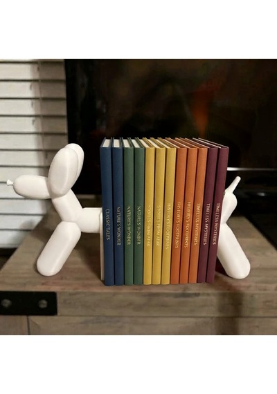Modern Balon Köpek Kitap Tutucu Seti Dekoratif Ve Fonksiyonel Tasarım