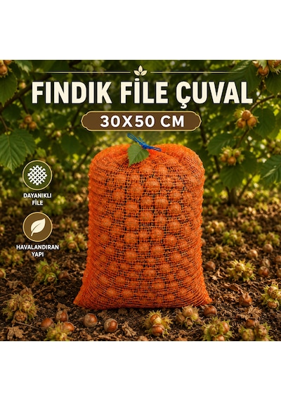 30x50 Portakal File Çuval Mandalina Narenciye Filesi Çok Amaçlı Limon Ceviz Fındık Taşıma Paketi 50 Adet