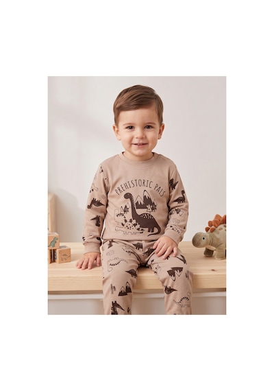 Deniva Kids Erkek Bebek Kahve Dinozor Baskılı %100 Pamuklu Uzun Kollu Alt Üst Eşofman / Pijama Takımı - 2 Yaş Kahverengi Deniva Kids Erkek Bebek Kahve Dinozor Baskılı %100 Pamuklu Uzun Kollu Alt Üst Eşofman / Pijama Takımı - 2 Yaş Kahverengi