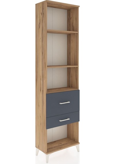 Arges Dolap 3 Raflı 2 Çekmeceli 60x30x221 Çam-antrasit Atlas Çam