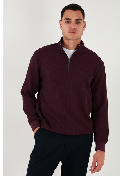 Buratti Pamuklu Regular Fit Yarım Fermuarlı Dik Yaka Erkek Sweat 5905716 Vişne Buratti Pamuklu Regular Fit Yarım Fermuarlı Dik Yaka Erkek Sweat 5905716 Vişne