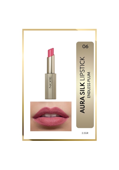 Note Aura Silk Lipstick Kremsi Yarı Parlak Ruj 06 Endless Plum - Pembe