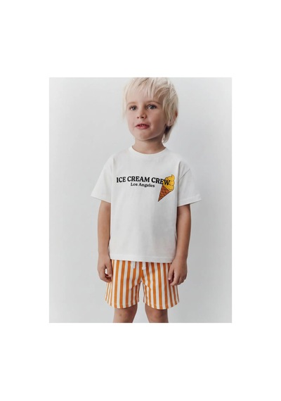 Poala Kids İce Cream Şortlu Set Turuncu