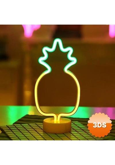 Ananas Neon Led Lamba 16x32.5 Cm Tropikal Tasarım