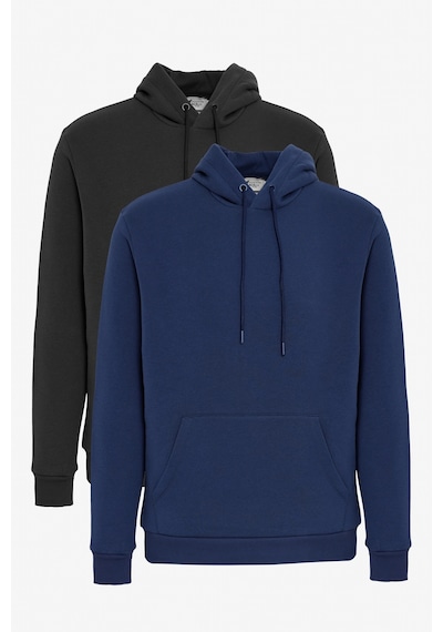 AC&Co / Altınyıldız Classics Erkek Sıyah-lacı 2'li Paket Standart Fit Normal Kesim Kapüşonlu Kanguru Cepli Sweatshirt Sıyah-lacı Çok Renkli