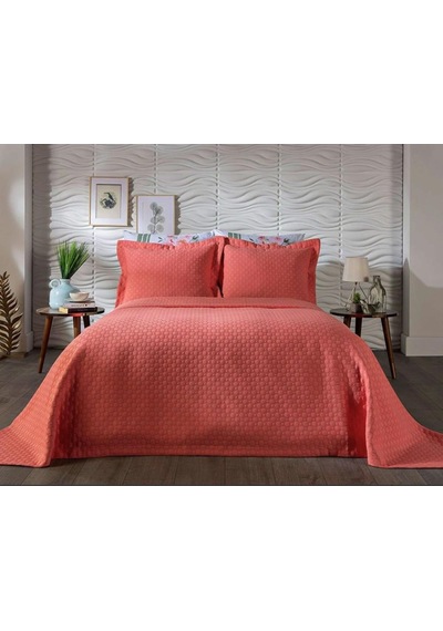 Doqu Home Beste Çift Kişilik Yatak Örtüsü Nar Çiçeği Pembe