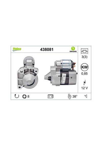 Valeo 12v Marş Motoru Valeo Tipi 8 Diş 0.85 Kw R19/r21/clıo/megane Sağ Açık D7e15
