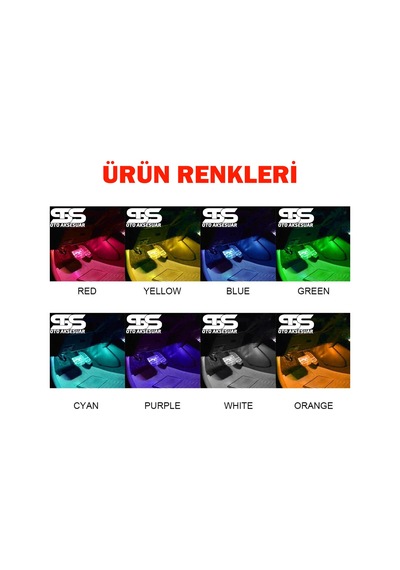 Ayak Altı Led Ses Ve Müziğe Duyarlı Kumandalı 8 Renk 4 Mod Üniver