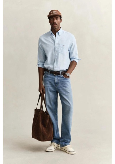 Gant Erkek Mavi Regular Fit Logolu Gömlek-15339