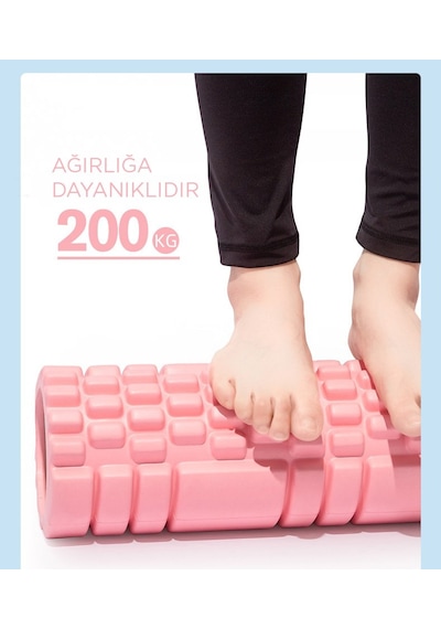 Gymo Pro Series Foam Roller Pilates Masaj Rulosu Kamuflaj Pembe