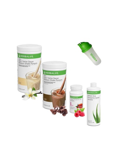 Herbalife Shake Vanilya 1 Çikolata 1 Çay Ahududu Aloe Vera Shaker