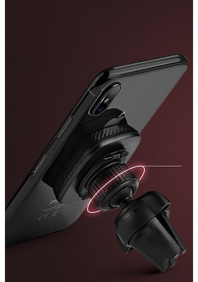 Güçlü Manyetik Havalandırmaya Takılan Araç Telefonu Tutucu 360º Dönen 4.0-7.0 Inç Telefon Tutucu Siyah
