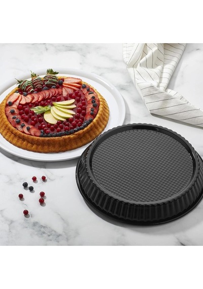 Yanmaz Yapışmaz Emaye Turta Kek Kalıbı 30cm Emaye Beyaz Diğer