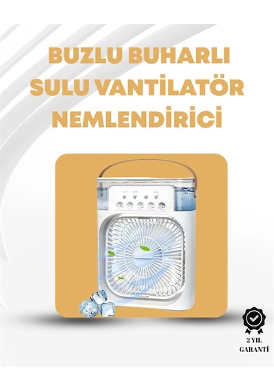 Mey İthalat Taşınabilir 3'ü 1 Arada Mini Fan Nemlendirici + Soğutucu + Gece Lambası