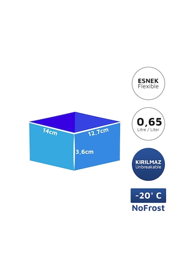 Alaska Nofrost Saklama Kabı 0.65 Litre Tekli -20 Dereceye Dayanıklı Mavi
