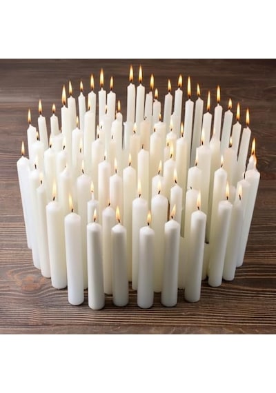 40 Adet 10 Cm Beyaz Mum, Bakkal Mumu, Uzun Yanma Süresi, Düğünler Ve Özel Günler İçin Ideal, Eşit Ve Temiz Yan Diğer