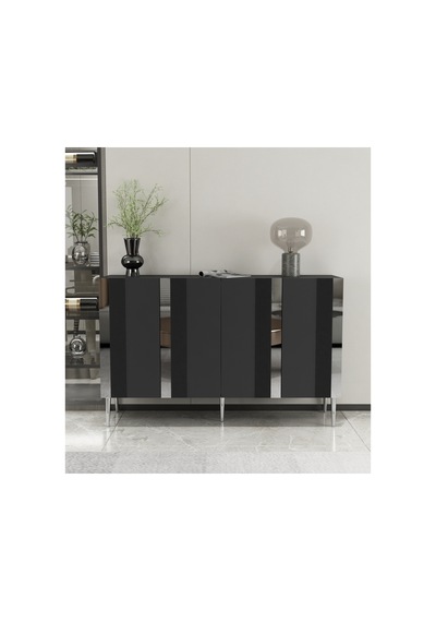 Forest 120 Cm Konsol Tv Sehpası Çok Amaçlı Dolap Antrasit-gümüş Çok Renkli