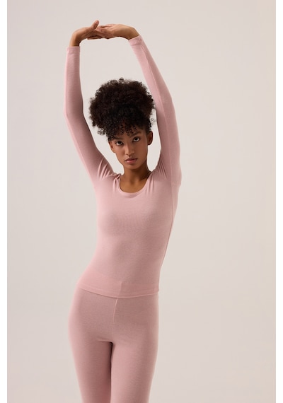 Los Ojos X Ece Pembe Modal Kumaşlı Uzun Kollu Eşofmanlı Pijama Takımı Ribbed Pj2 Pembe Pembe