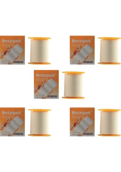 Betasan Betaipek Flaster İpek Sabitleme Bandı 5 M x 5 CM 5 Kutu