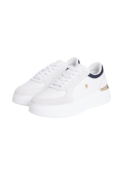 Tommy Hilfiger Th Saten Kadın Ekru Platform Taban Sneaker-13053 Ekru