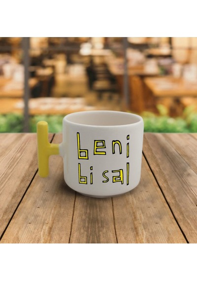 Beni Bi Sal Baskılı T Kupa Beyaz