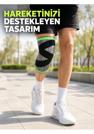 Sporcu Dizliği Çapraz Bant Destekli Nefes Alabilen Esnek Örme Dizlik Diğer