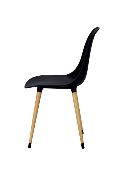 Vilinze Eames Naturel Ahşap Ayak Plastik Siyah Sandalye Eames-beyaz Siyah - Naturel